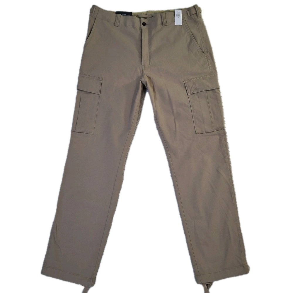 Banana Republic Traveler Cargo Pants Mens‎ 35x30 Beige Athletic Tapered Fit NWT